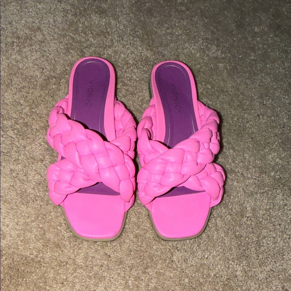 Vionic Women's Bright Pink Braided Sandals